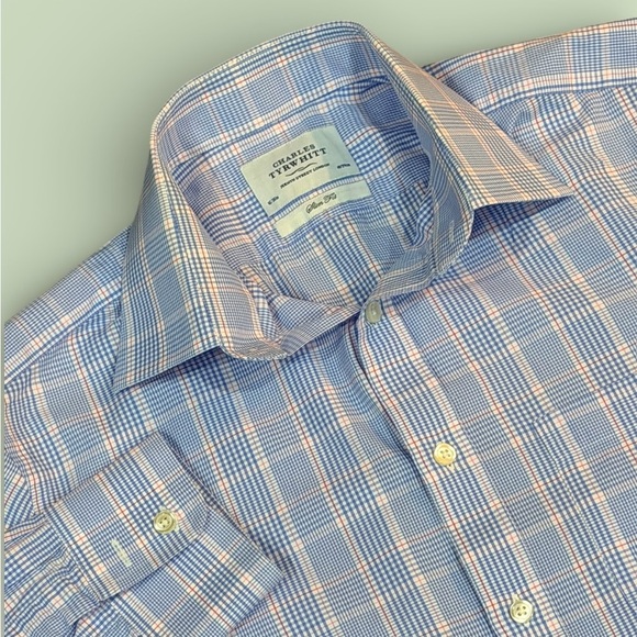Charles Tyrwhitt Other - CHARLES TYRWHITT Non Iron Slim Fit  Blue Plaid Dress Shirt Sz 16/36